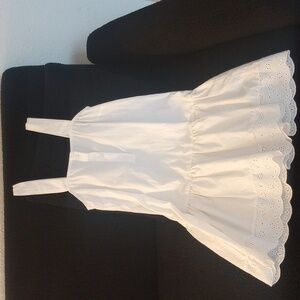 White Sleeveless Button Dress